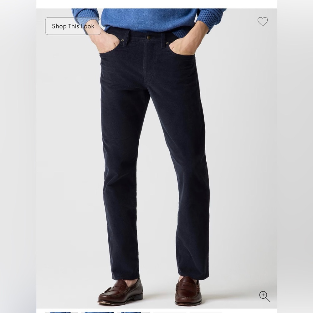 J Crew Men’s Slim Straight-Fit Blue Corduroy Pant Size 34/34